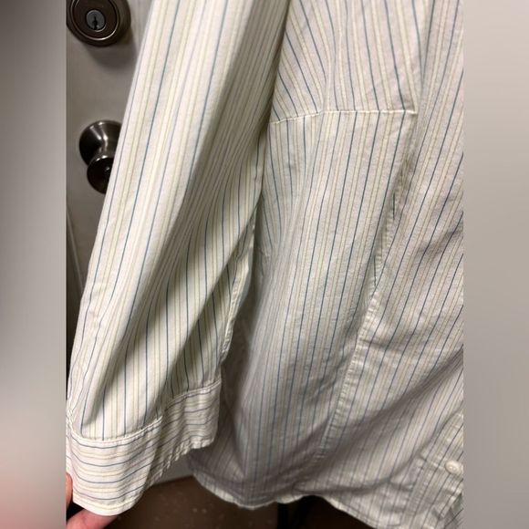 Striped blouse size 1x Worthington Stretch top button down 26270 - Picture 4 of 8